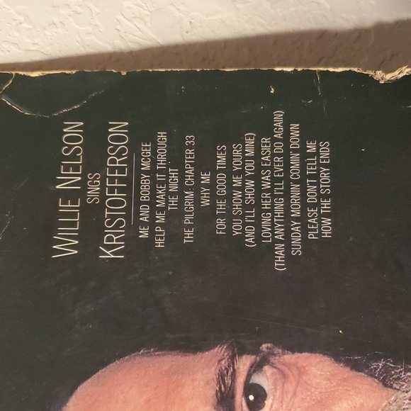 Willie Nelson Sings Kristofferson retro vtg vinyl record (damaged) - Picture 2 of 10
